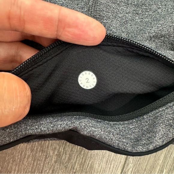 Lululemon Pace Rival Crop Heathered Black / Heathered Slate Size 2 - Picture 6 of 14